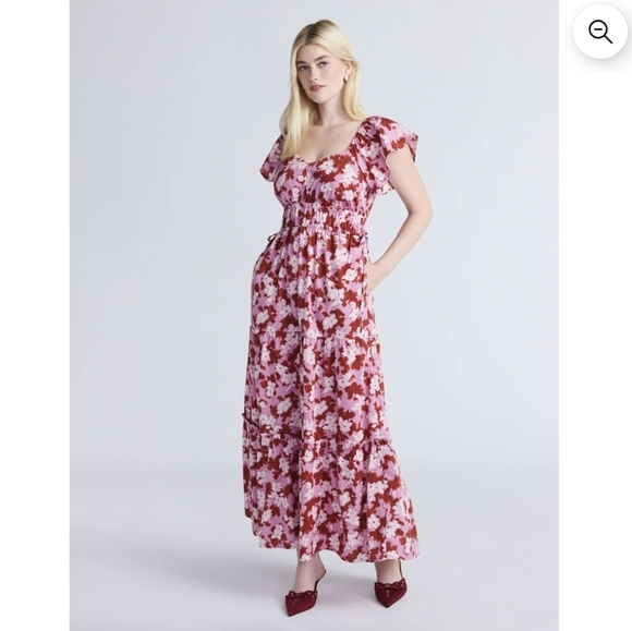 Time and Tru Dresses & Skirts - Floral Pink and Red Maxi Dress